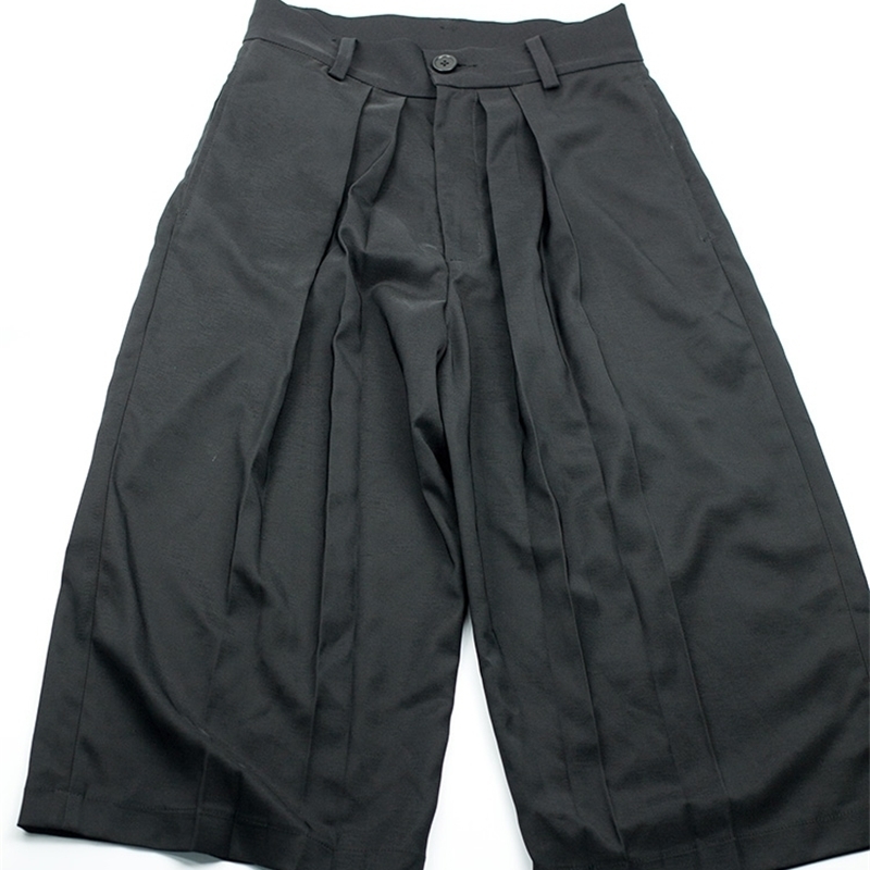 European and American skirt Yamamoto Yoshiji wide leg catwalk trendy men's loose casual pants cropped 201109