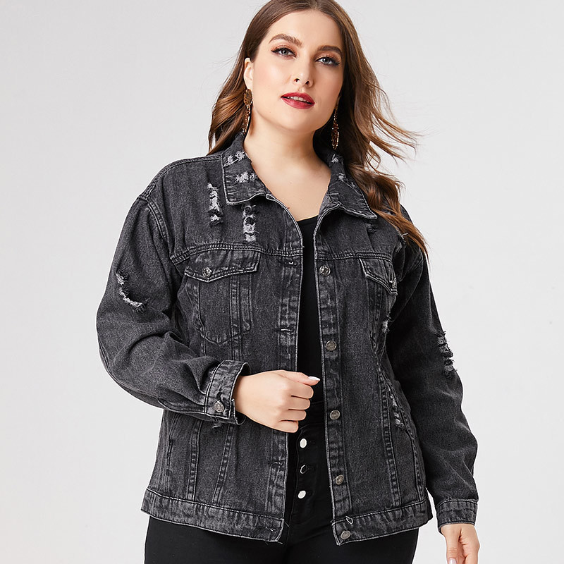 Spring Plus Size Denim jacket woman ladies fashion jean coats and jackets 201023