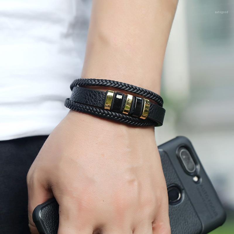 Charm Bracelets Multilayer Braided Leather Male Bracelet Fashion Stainless Steel Magnetic Clasp Wrap Punk Men Jewelry Pulsera1
Charm Bracelets Multilayer Braided Leather Male Bracelet Fashion Stainless Steel Magnetic Clasp Wrap Punk Men Jewelry Pulsera1