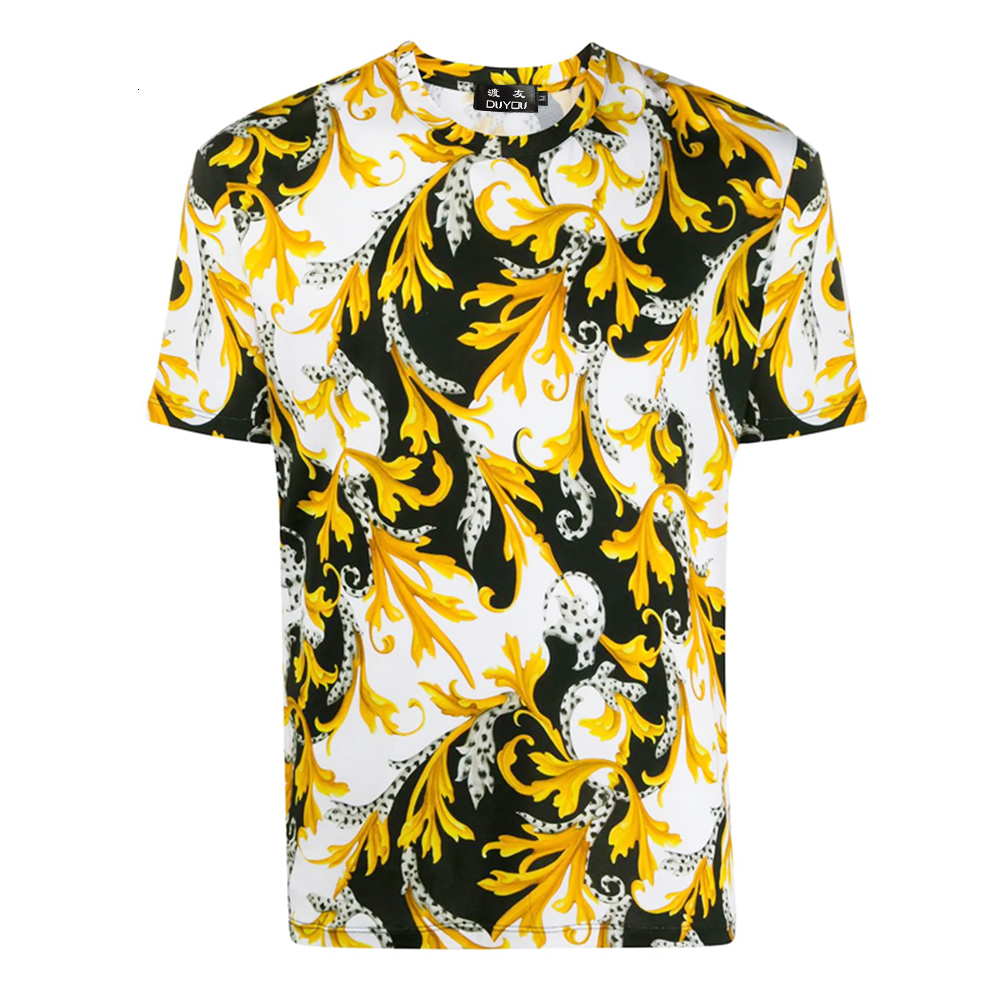 Mens Shirt Clothing Fashion Cotton T-shirt with White & Gold Barocco Print Stretch Tshirt for Man Lsgq
Mens Shirt Clothing Fashion Cotton T-shirt with White & Gold Barocco Print Stretch Tshirt for Man Lsgq