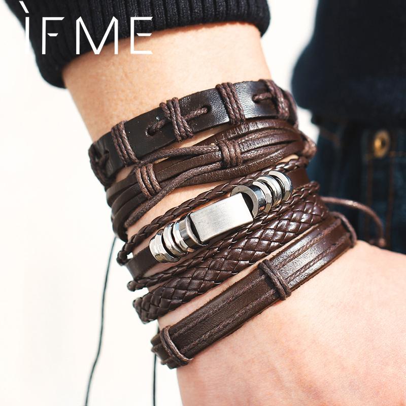 IF ME Fashion Multiple Layers Punk Leather Bracelets Men Classic Rope Chain Charms Bracelet For Men Armband Jewelry Gifts
IF ME Fashion Multiple Layers Punk Leather Bracelets Men Classic Rope Chain Charms Bracelet For Men Armband Jewelry Gifts