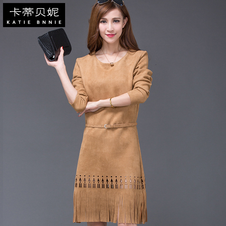 2021 Deerskin Thickened Tassel Velvet Size New Spring Dress in Women's Clothing JUAX, Khaki.
2021 Deerskin Thickened Tassel Velvet Size New Spring Dress in Women's Clothing JUAX, Khaki.