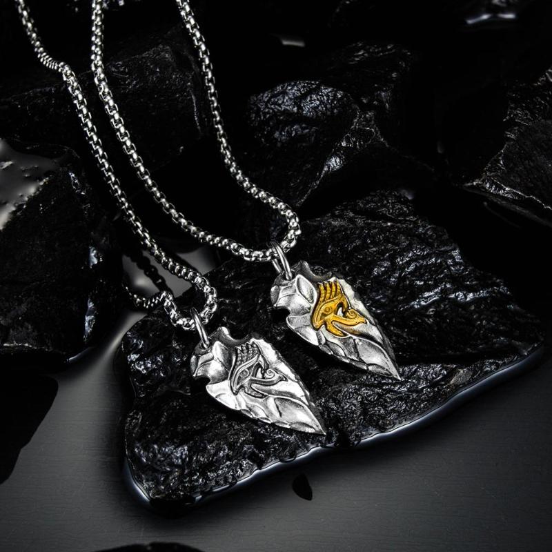 Antique Spearhead Necklace with Eye of Horus Stainless Steel Protection Pendant Necklace
Antique Spearhead Necklace with Eye of Horus Stainless Steel Protection Pendant Necklace