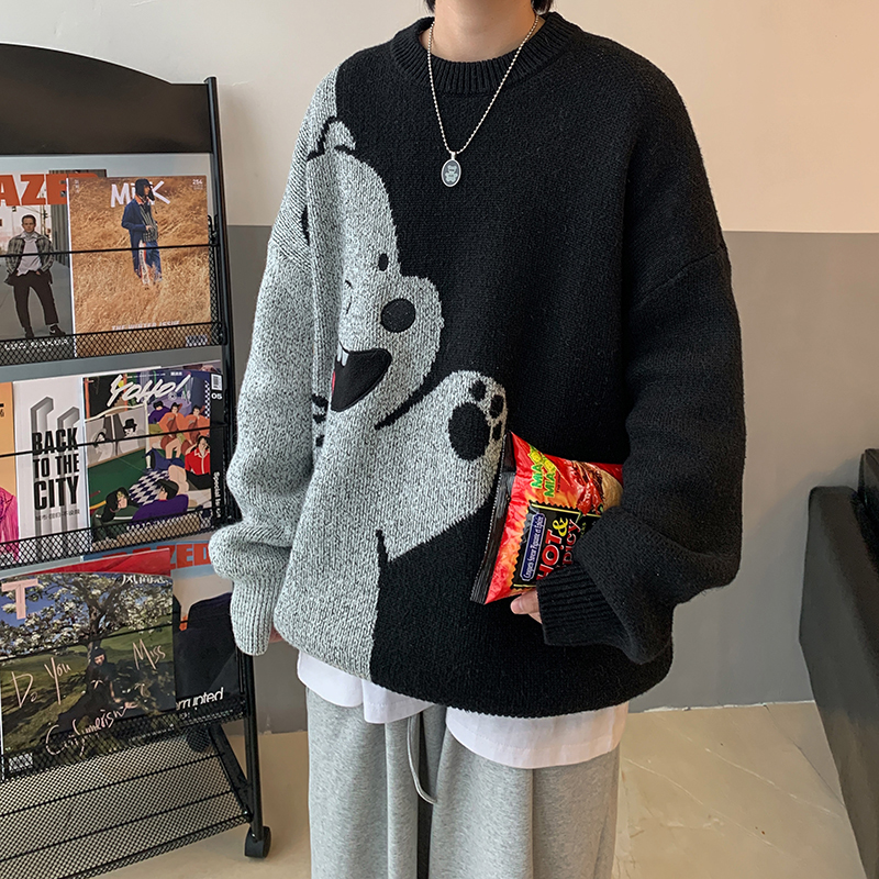 2021 Male Hip-hop Streetwear Harajuku Shirt Crew Retro-neck Anime Japanese Bear Autumn/winter Warm Sweater 54PS, Without velvet.
2021 Male Hip-hop Streetwear Harajuku Shirt Crew Retro-neck Anime Japanese Bear Autumn/winter Warm Sweater 54PS, Without velvet.