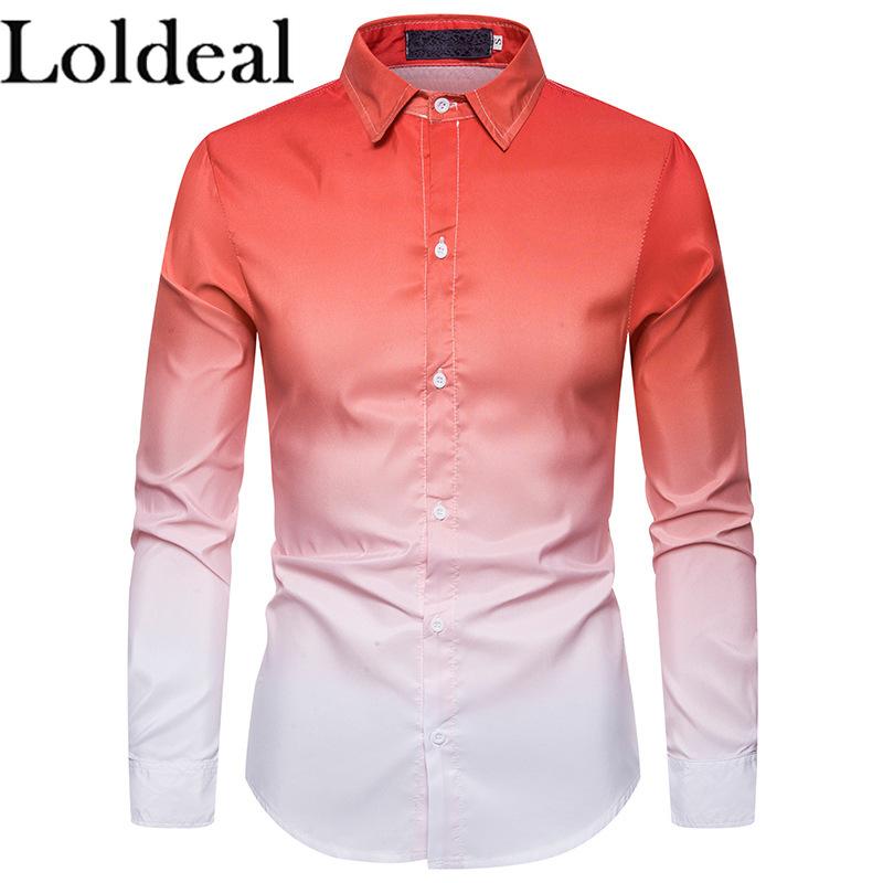 Loldeal Gradient Shirt Long Sleeve Button Down Cotton Dress Shirts Casual Slim Fit Streetwear Chemise Men, Blue
Loldeal Gradient Shirt Long Sleeve Button Down Cotton Dress Shirts Casual Slim Fit Streetwear Chemise Men, Blue
