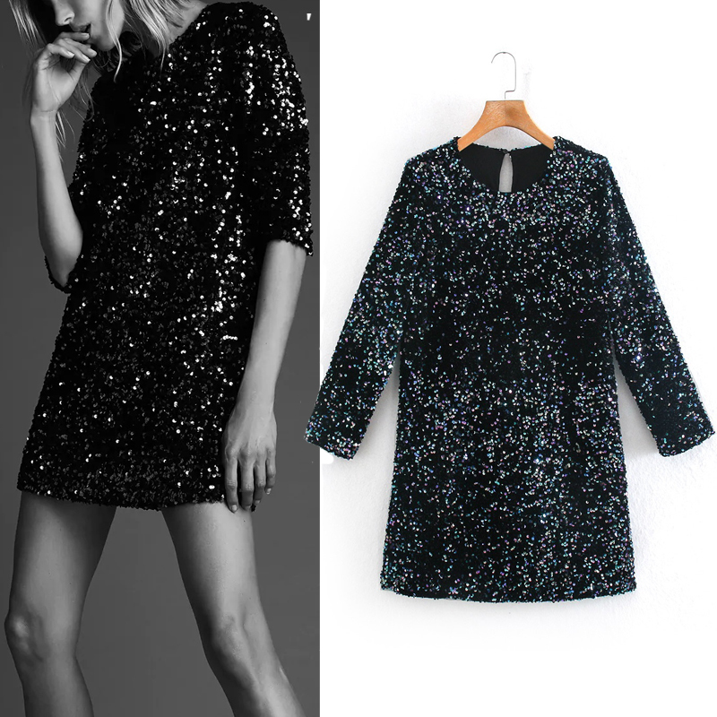 2021 New Black Mini Sequin Party Women Colorful Glitter Long Sleeve Dress Woman Sparkly Vintage Elegant Dresses Sph1
2021 New Black Mini Sequin Party Women Colorful Glitter Long Sleeve Dress Woman Sparkly Vintage Elegant Dresses Sph1