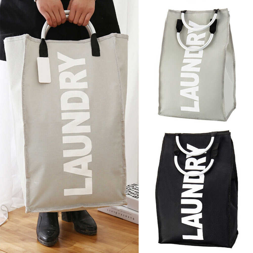 Large Foldable Laundry Bag Collapsible Oxford Washing Dirty Clothes Laundry Basket Portable Laundry Storage Bag