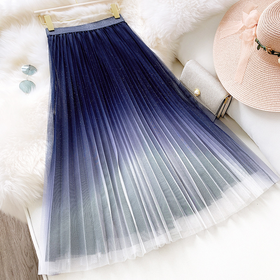 2021 New Gradient Starry Sky Women Tutu Tulle Spring Summer a Line Skirt High Waist Long Midi Pleated Mesh Skirts Femme Lxeb, Blue-white
2021 New Gradient Starry Sky Women Tutu Tulle Spring Summer a Line Skirt High Waist Long Midi Pleated Mesh Skirts Femme Lxeb, Blue-white