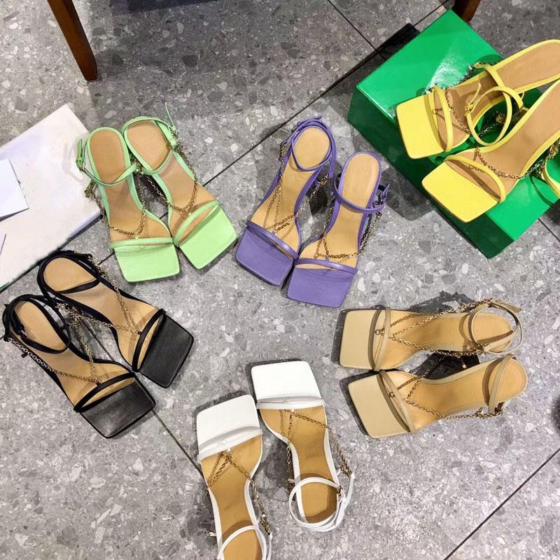 Gold Chain Strap Leather Sandals Women High Heel Dress Shoes For Summer 2021 New Designer Light Green Sandalias de las mujeres, White
Gold Chain Strap Leather Sandals Women High Heel Dress Shoes For Summer 2021 New Designer Light Green Sandalias de las mujeres, White