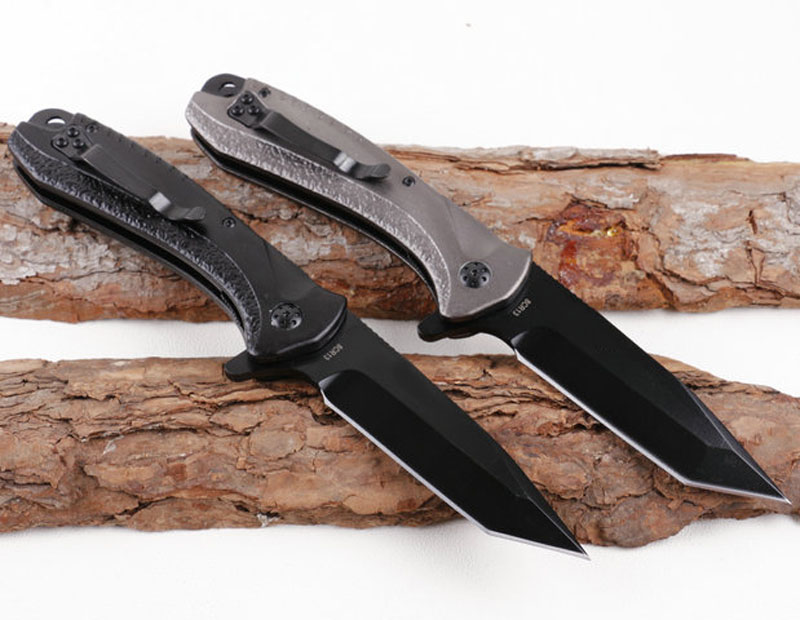 Jefrey Collins Quality High 2 Style Flipper Knife 8Cr13Mov Titanium Tanto Point Blade Aluminum Handle EDC Pocket Tactical Folding Knives