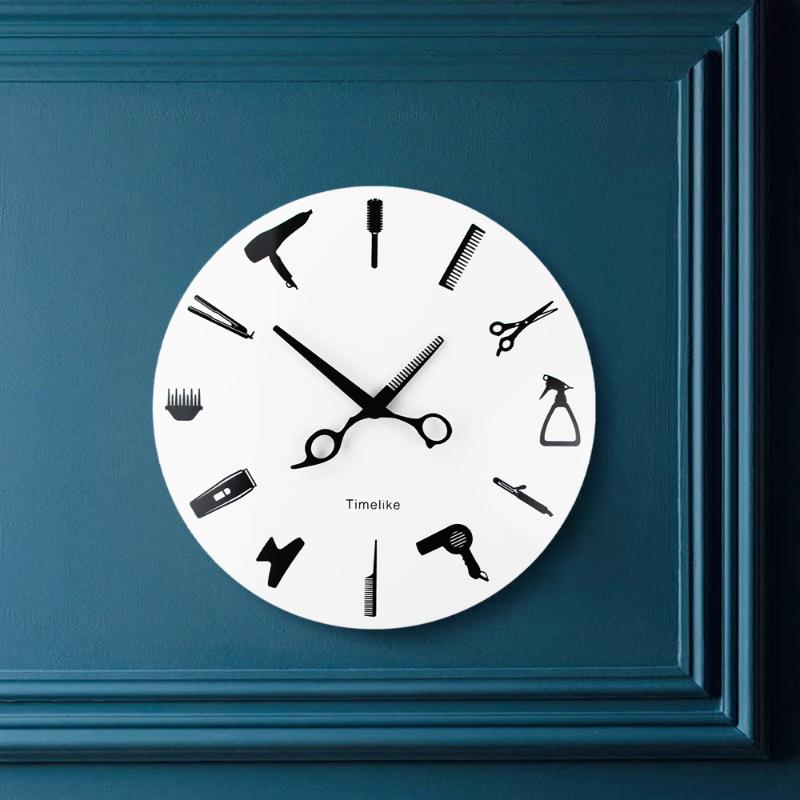 Barber Wall Clock Barber Equiment Tools Wall Clock Modern Design Shop Business Sign Watch Beauty Hair Salon