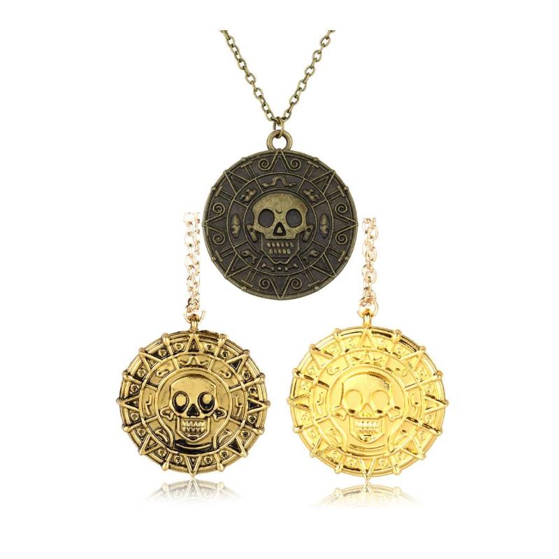 Movie Necklace Aztec coin Vintage Captain Jack Sparrow Medallion Skull Pendant Necklaces For Men Woman
Movie Necklace Aztec coin Vintage Captain Jack Sparrow Medallion Skull Pendant Necklaces For Men Woman