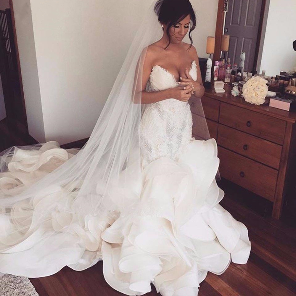 2021 New Mermaid Wedding Dresses, Frilly Plied Lace Weaves Plus Marriage Size C5HM, White
2021 New Mermaid Wedding Dresses, Frilly Plied Lace Weaves Plus Marriage Size C5HM, White