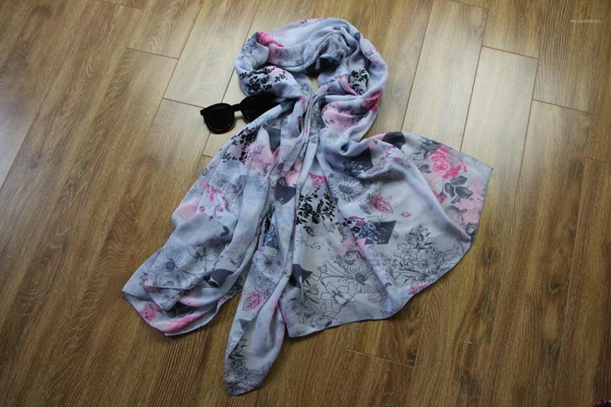 Thin section Women's long scarf Fashion Flowers pattern printing Clothing accessories Big shawl1
Thin section Women's long scarf Fashion Flowers pattern printing Clothing accessories Big shawl1