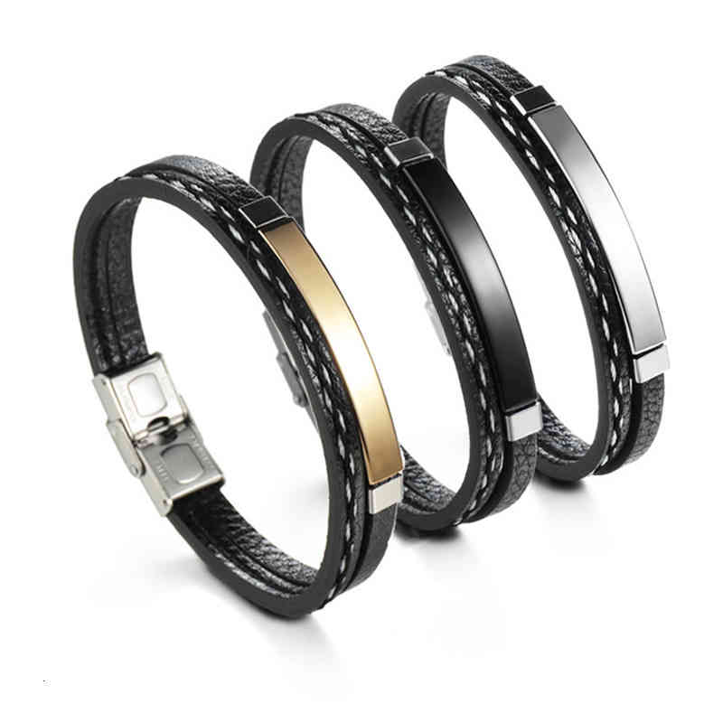 Bangle Charm Bracelets Simple Letterable Woven Leather Punk Popular Couple Student