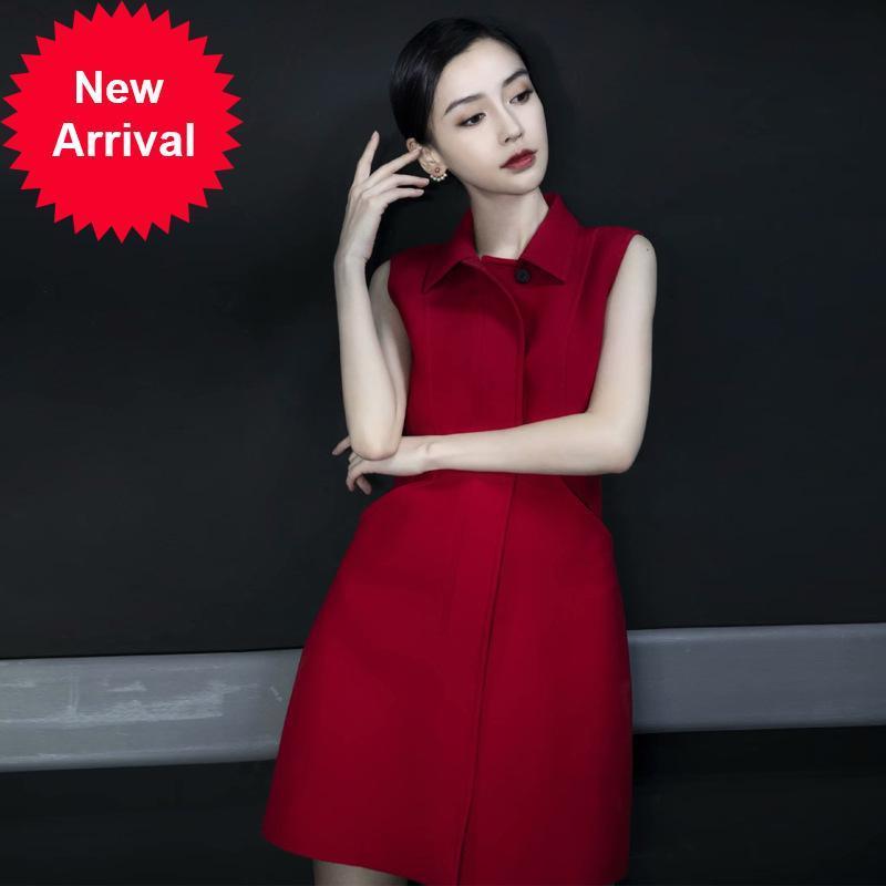 New Summer 2021 Fashion Runway Party Clothes New Vintage Red Lapel Thin Double Pocket Without Sleeves Elegant Mini Dress L7B6, Blue
New Summer 2021 Fashion Runway Party Clothes New Vintage Red Lapel Thin Double Pocket Without Sleeves Elegant Mini Dress L7B6, Blue