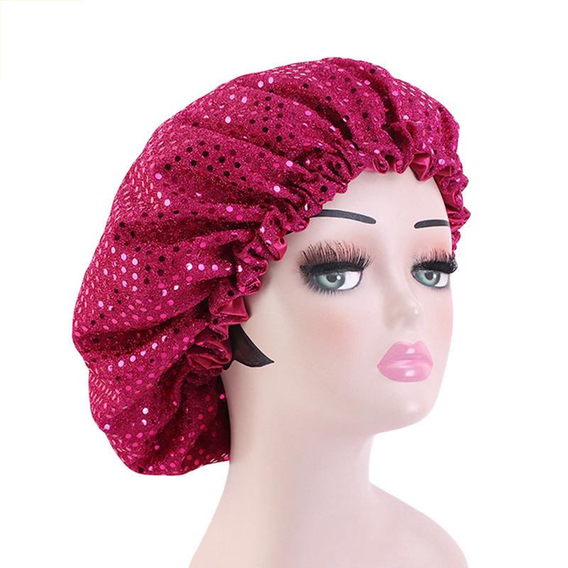 Sequins Women's Sleeping Hat Protective Hair Relaxed Breathable Elastic Soft Spa Round Cap Bonnet Nightcap For Women Shower Caps
Sequins Women's Sleeping Hat Protective Hair Relaxed Breathable Elastic Soft Spa Round Cap Bonnet Nightcap For Women Shower Caps