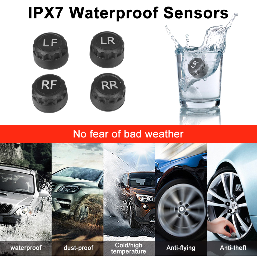 Android TPMS for Car Radio DVD Player Alarm Auto Tire Pressure Monitoring System Spare Tyre 4 External Sensor USB TMPS