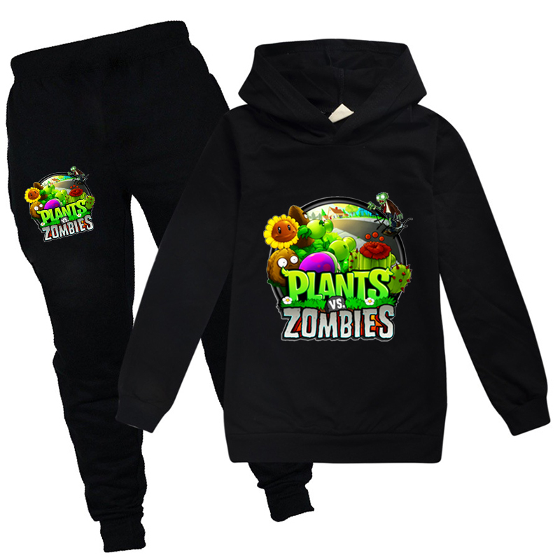 Plants Vs Zombies Toddler Fall Clothes Boys Cotton Girls Tops and Pants Sets Boutique Children Clothing Trainingspak Kinderen 201126