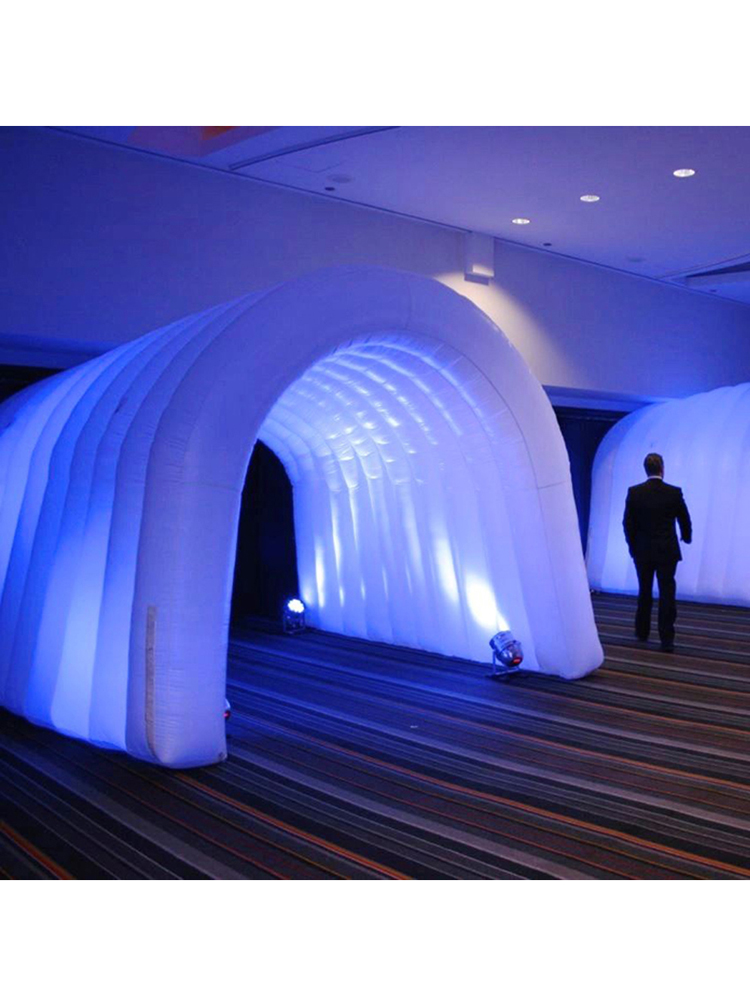 Multiple usage 3m inflatable tunnel tent with LED lights,event entrance tunnels with blower from China