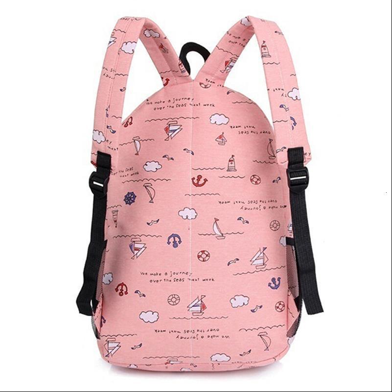 Printing Backpacks Women Canvas School Backpack Bags for Teenage Girls Laptop Back Pack Bag Travel Bagpack Pink