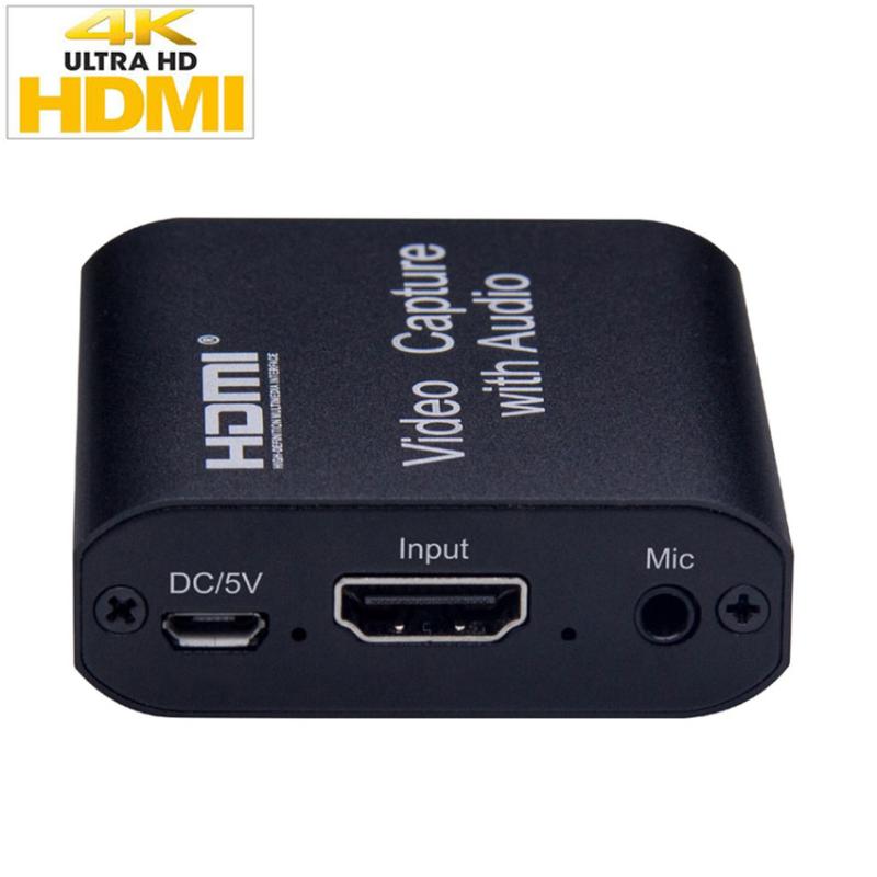 4K HD Capture Card With o out 4K 1080P USB 2.0 Mic. In & o out Video Capture Device Game Record Live Streaming Box