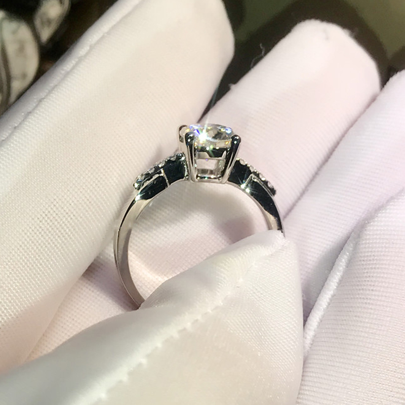 Wedding Rings 18K White Gold Ring 1ct 2ct 3ct Lab Diamond Romantic 4 claws jewelry Anniversary Engagement Ring 220829