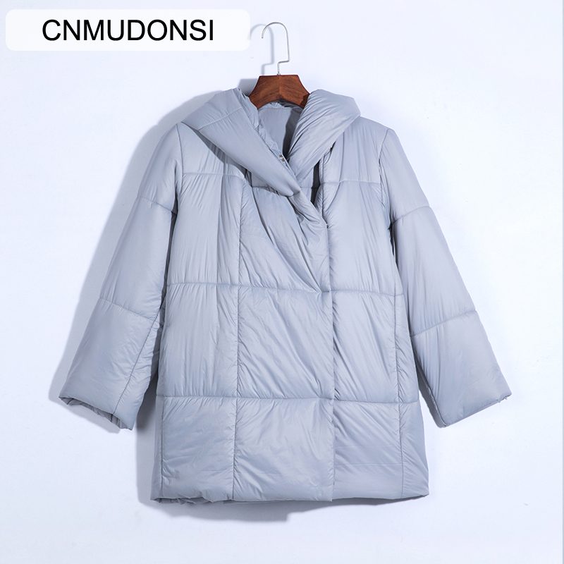 Winter Jacket Women's Large Size Women's Parker Coat Thicken Jacket Solid Color Hooded Coat Short Women's Slim Cotton Found 201019
