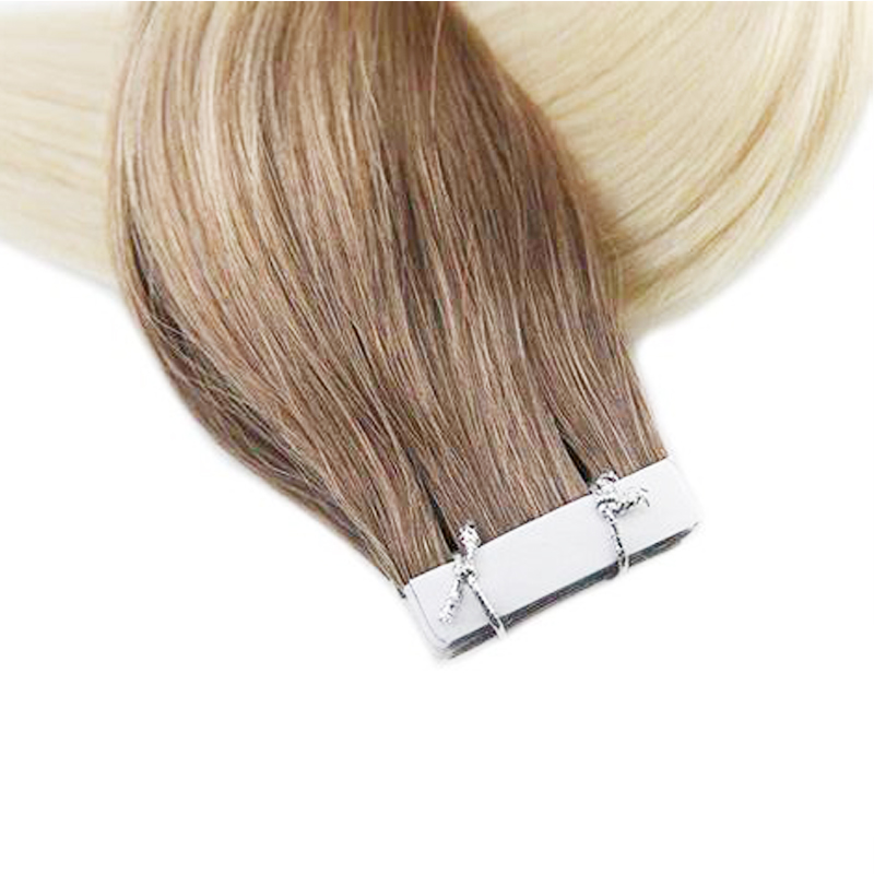 High Quality 100% Virgin Tape In Human Hair Extensions 100g 40 Pcs/pack Total 2pack 20inch ombre #8/#613 color FEDEX shipping