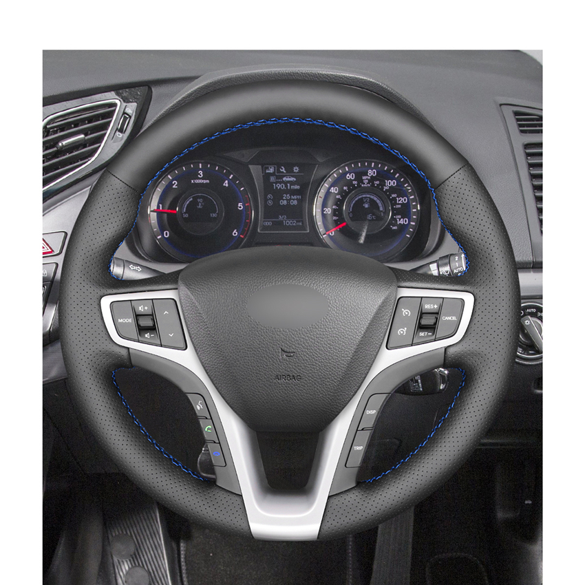 DIY Hand-stitched Black PU Artificial Leather Steering Wheel Cover for Hyundai I40 2011-2019
DIY Hand-stitched Black PU Artificial Leather Steering Wheel Cover for Hyundai I40 2011-2019