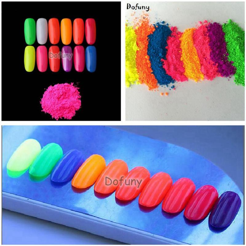 Neon Fluorescence Dust Powder for Nail Art Glitter Kit Neon Fluorescent glow under ultraviolet light Phosphor powder 10gr/lot
Neon Fluorescence Dust Powder for Nail Art Glitter Kit Neon Fluorescent glow under ultraviolet light Phosphor powder 10gr/lot