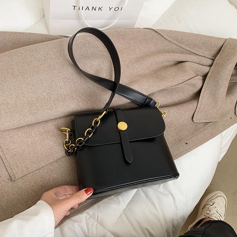 Ladies Fashion Shoulder Bags Leisure Bucket Bags Luxury Designer Brand Female Pure Color PU Ladies Chain, Black
Ladies Fashion Shoulder Bags Leisure Bucket Bags Luxury Designer Brand Female Pure Color PU Ladies Chain, Black