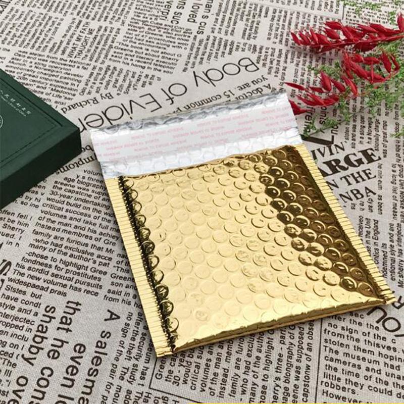 50pcs CD/CVD Packaging Shipping Bubble Mailers gold paper Padded Envelopes Gift Bag Bubble Mailing Envelope Bag 15*13cm+4cm
