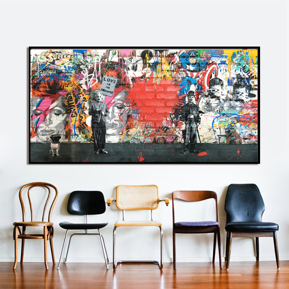 Graffiti Street Art figure Printed oil painting print on canvas , Large abstract Canvas Painting Wall Art Printed for home decor Y200102