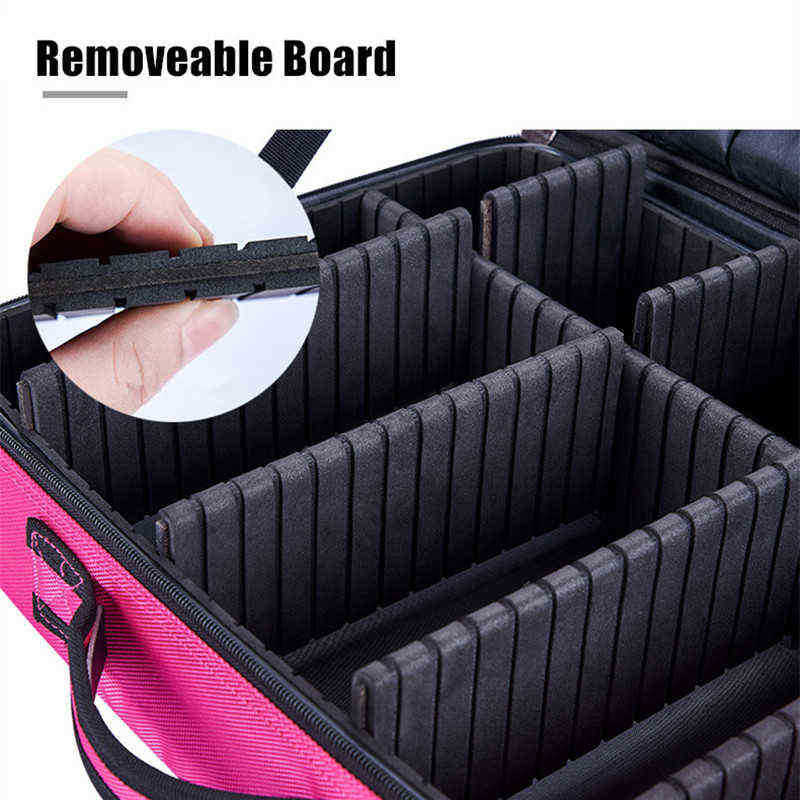 Make Portable Cosmetics Bag Female Up Organizer Box Ladies Nail Tool Suitcase Storage Beautician Makeup Professional Case 202211