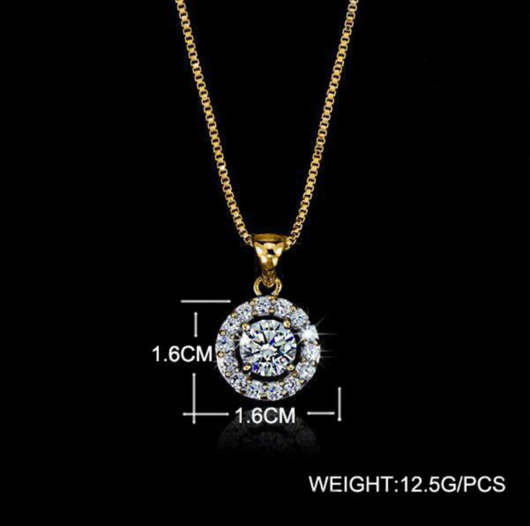 Fashion 18K Gold Silver Plated Austrian Crystal Wedding Jewelry Set Rhinestone Necklace Earrings Ringfor Women Wholesale Price