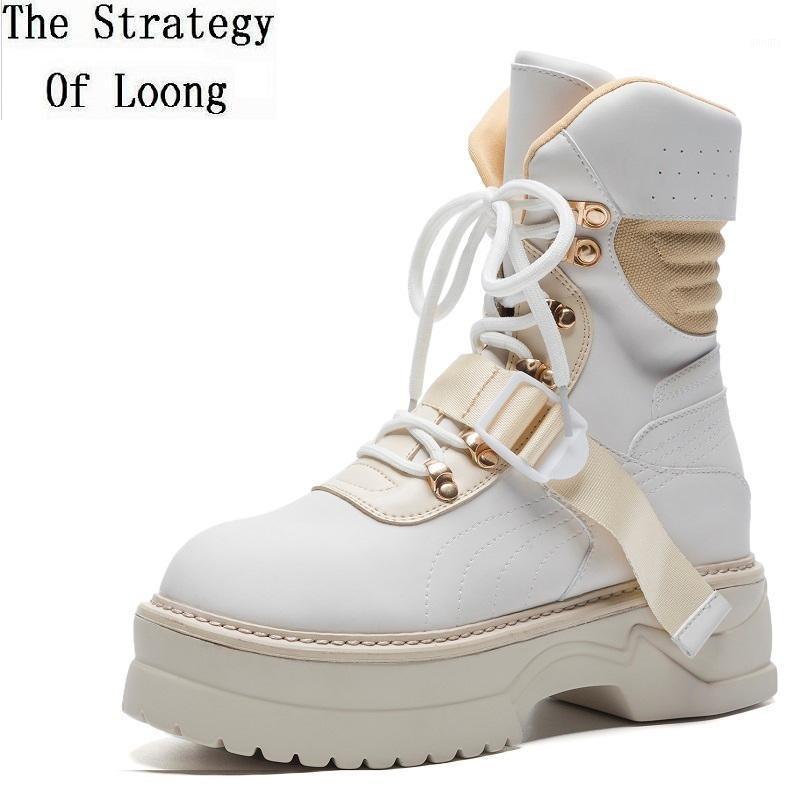 Spring Autumn Plus Size 41 42 Women Genuine Leather Half Equestrian Boots Ladies Platform Buckle Mid-Calf Motorcycle Boots 200121, White
Spring Autumn Plus Size 41 42 Women Genuine Leather Half Equestrian Boots Ladies Platform Buckle Mid-Calf Motorcycle Boots 200121, White