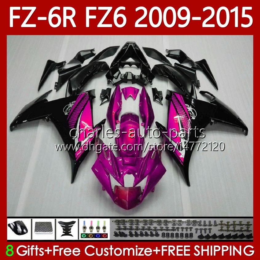 Bodywork Kit For YAMAHA FZ6 FZ 6R 6N 6 R N 600 FZ-6R FZ600 FZ6R 09 10 11 12 13 14 15 Bodys 103No.95 FZ6N 2009 2010 2011 2012 2013 2014 2015 FZ-6N 09-15 Rose Black OEM Fairing