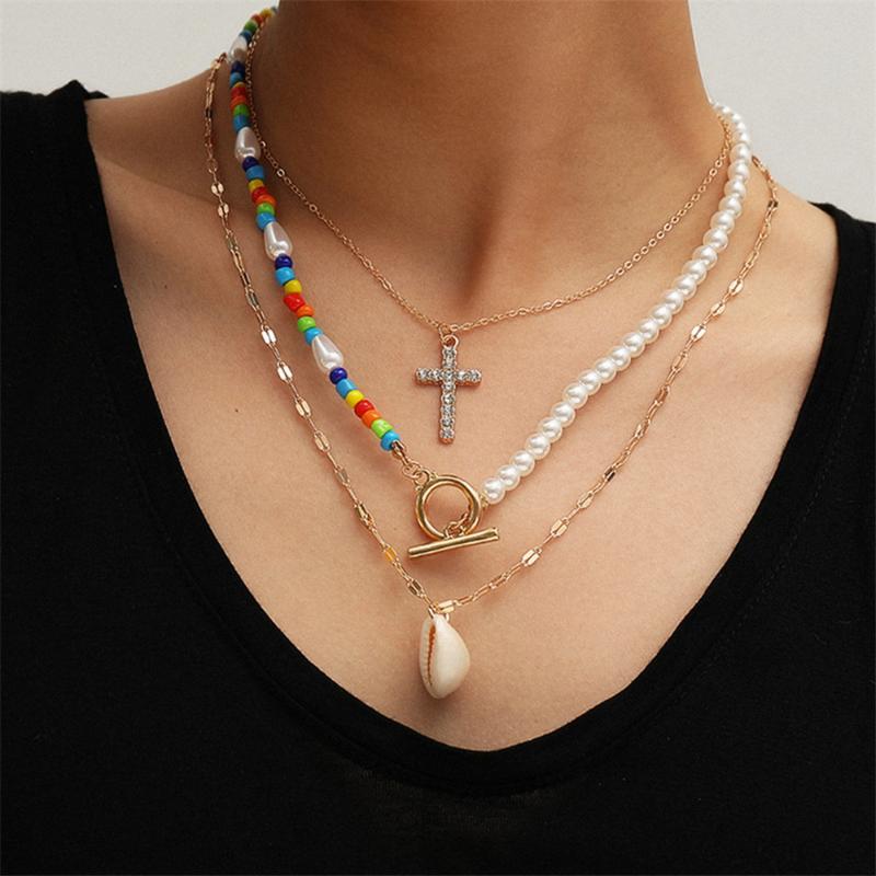 Bohemia NaturaL Shell Pedant Necklace for Women Gold Color 3Pcs Layered Crystal Crosss Lasso Lariat Choker Necklace Collar Gift
Bohemia NaturaL Shell Pedant Necklace for Women Gold Color 3Pcs Layered Crystal Crosss Lasso Lariat Choker Necklace Collar Gift