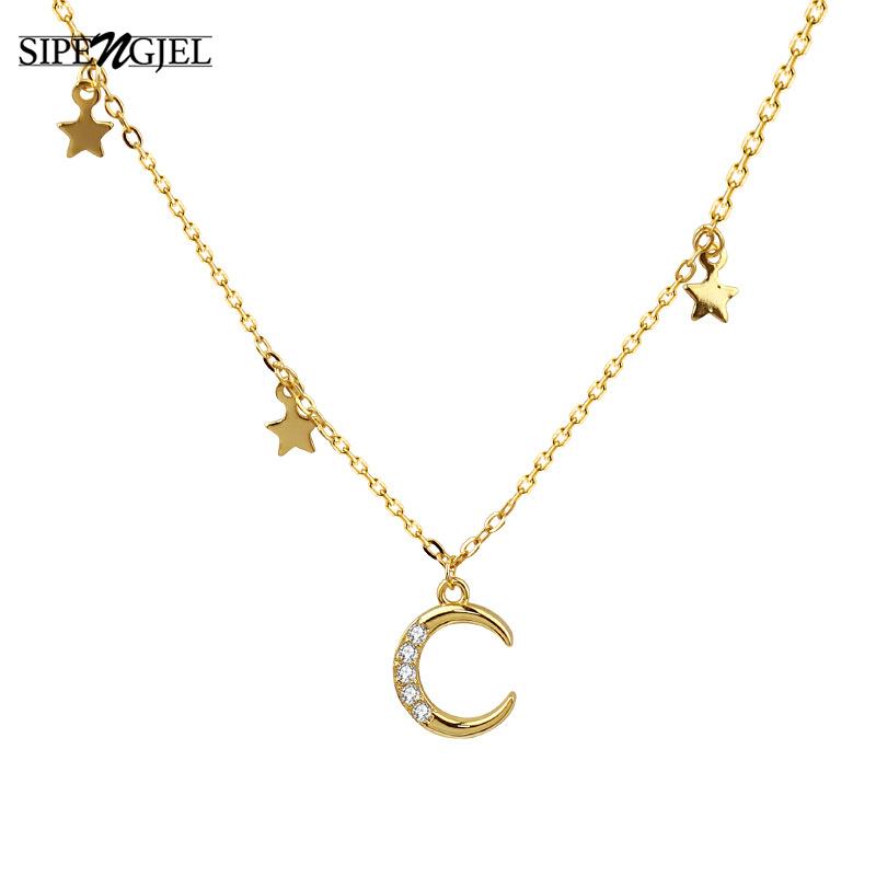 SIPENGJEL Fashion Cubic Zircon Geometric Moon Star Necklace Cz Crystal Gold Chain Nekclace For Women Jewelry
SIPENGJEL Fashion Cubic Zircon Geometric Moon Star Necklace Cz Crystal Gold Chain Nekclace For Women Jewelry