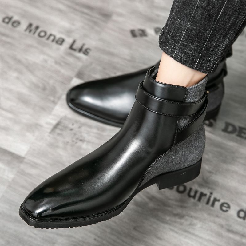 Boots Mixed Colors Ankle Botines Buckle PU Leather Men Shoes Fashion Classic Comfortable Spring Autumn Simplicity Round Toe 2021 New Concise DH580