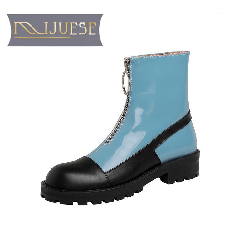 MLJUESE 2021 women Ankle boots Cow leather Winter short plush Round Toe zipper Med heels female Riding boots size 401, Yellow 
MLJUESE 2021 women Ankle boots Cow leather Winter short plush Round Toe zipper Med heels female Riding boots size 401, Yellow