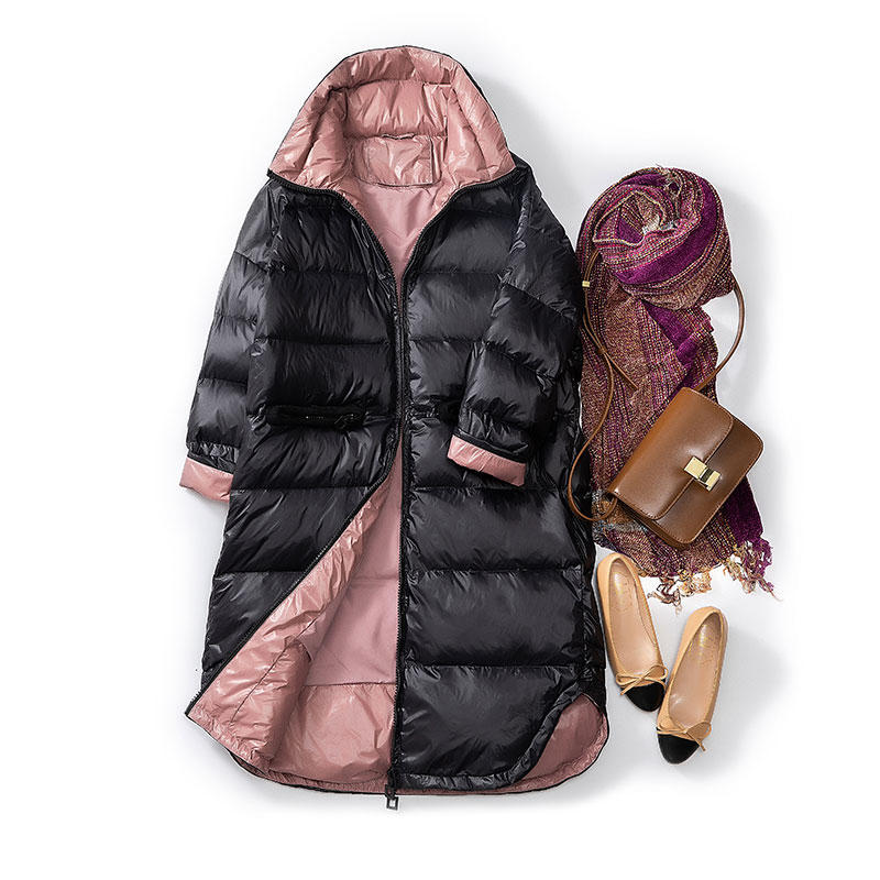 New Winter Coat Women White Duck Down Jacket Loose Down Coat Female Long Down Parkas Warm Waterproof Snow Overcoat 201023