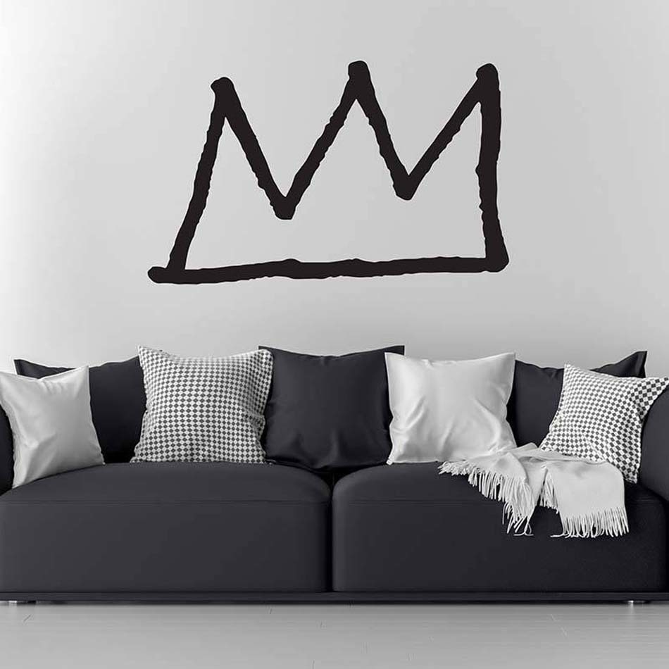 Basquiat Crown Wall Decal Art Home Decor Wall Sticker House warming gift Decoration Chambre For Living Rooms B477 2012022307611