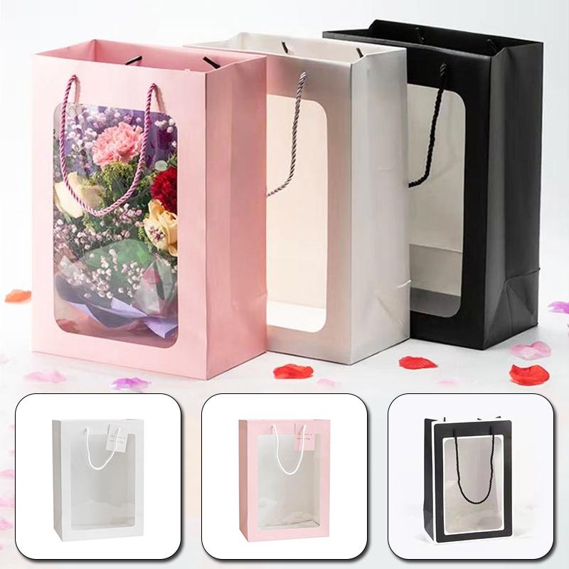 Flower Handbags Transparent Bouquet Gift Bag Wedding Birthday Festival Candy Paper Packaging Bags Christmas Flower Packing 
Flower Handbags Transparent Bouquet Gift Bag Wedding Birthday Festival Candy Paper Packaging Bags Christmas Flower Packing