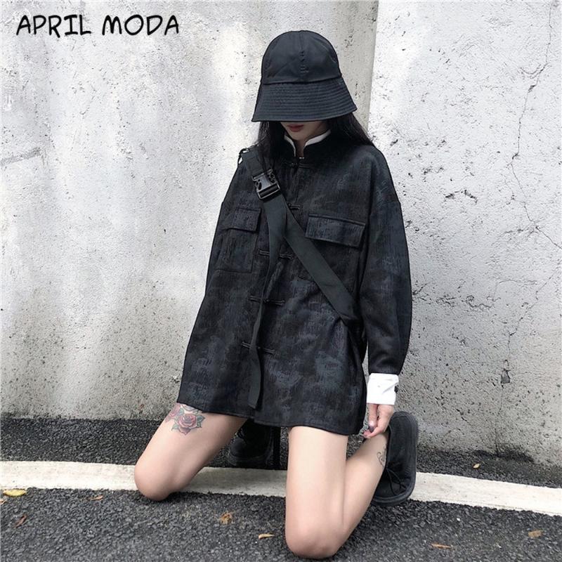 Pocket Cheongsam Button Vintage Print Graffiti Long Sleeve Gothic Blouse Punk Hip Hop Korean Streetwear Harajuku Shirt Top Blusa
Pocket Cheongsam Button Vintage Print Graffiti Long Sleeve Gothic Blouse Punk Hip Hop Korean Streetwear Harajuku Shirt Top Blusa