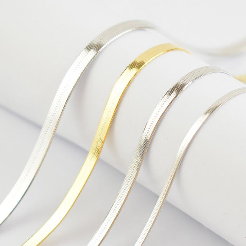 Chains S925 Sterling Silver Necklace Bright Platinum-plated Blade Chain Flat Snake Bone Clavicle Factory Wholesale
Chains S925 Sterling Silver Necklace Bright Platinum-plated Blade Chain Flat Snake Bone Clavicle Factory Wholesale
