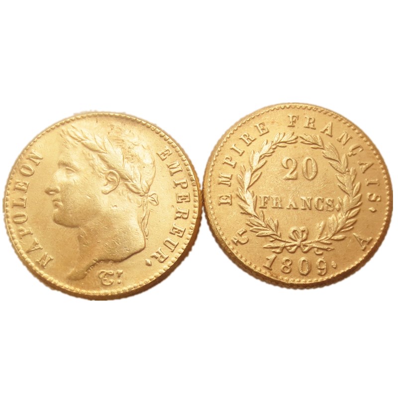 France 20 Francs 1809A- 1814A Gold Plated Craft Copy Decorate Coin Ornaments replica coins home decoration accessories
France 20 Francs 1809A- 1814A Gold Plated Craft Copy Decorate Coin Ornaments replica coins home decoration accessories