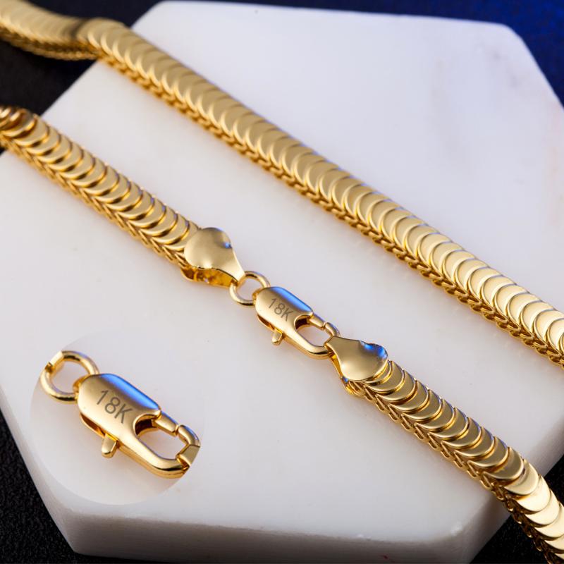 Hip Hop Gold Smooth snake chains Necklace 7MM 20 inch women's Bone scale Long chains For Ladies Fashion Jewelry
Hip Hop Gold Smooth snake chains Necklace 7MM 20 inch women's Bone scale Long chains For Ladies Fashion Jewelry
