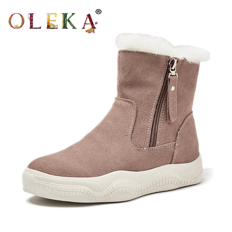 OLEKA Leather Mid-calf Winter Boots Women Platform Metal Decoration Round Toe Winter Boots Concise Style Snow New AS684, Black
OLEKA Leather Mid-calf Winter Boots Women Platform Metal Decoration Round Toe Winter Boots Concise Style Snow New AS684, Black